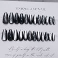 24pcs Glitter Nails Purple Shiny Cat Eye Press On Nails Almond Head Manicure Nail Tips Pink/Blue False Nail Patch For Girl. 