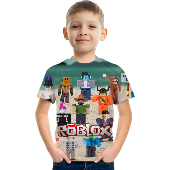 Robloxing Game kid T shirt Boys Game Sports T-shirt Child Cartoon Short sleeve top 3D Printing Casual Street Harajuku Clothes