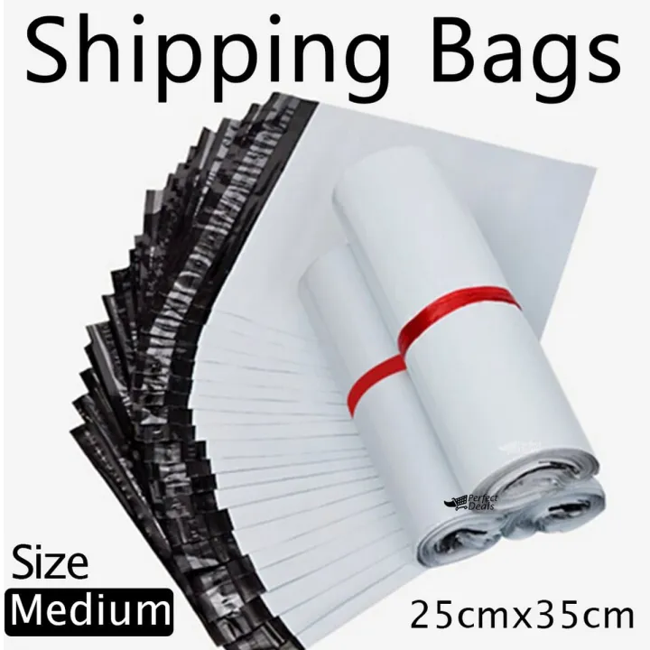 Perfect Medium Poly Mailer White Daraz Flyers Bundle of 100 Bags pack and 25 Bags Pack Thickness - 2.2mm Self-seal Adhesive bags Storage Bags Plastic Poly Envelope 25cm*35cm Flyer Mailer Packs Postal Safe Mailing Bags Shipping Bags Medium Size 25cm x 35cm