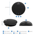 Portable b-t Conference Microphone Speakerphone Built-in Speaker 360° Omnidirectional Mic with Mute Function Volume Adjustment for PC Computer Laptop Mobile Phone Home Office Video Meeting rec-ording Chatting Gaming Online Class. 