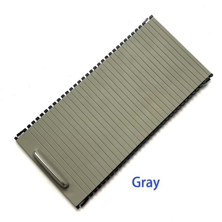 【Gray】 Car Console Cover Cup Holder Plate Zipper Rolling Curtain For Mercedes Benz W204 C W212 E C180 C200 C220 E200
