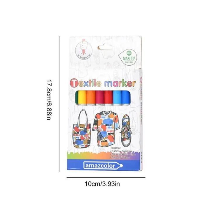 8%20d/box%20Fabric%20Markers%20Pens%20Permanent%20Fade-Resistant%20Bright%20Colors%20Clothing%20DIY%20Graffiti%20Art%20Markers%20for%20Clothes%20Canvas%20-%20Image%206