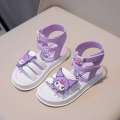 2024 Girls Purple Kuromi Cartoon Sandals Summer Internet Celebrity Childrens Outdoor Light soled Roman Princess Shoes. 
