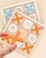 Tic Tac Toe Wooden Block Game - XO Game Puzzle Game for Kids & Adults. 