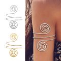 Metal Arm Cuff Upper Arm Bracelet Band for Women Gold Silver Color Armlet Spiral Armband Adjustable Arm Cuff Bangle T8NB. 