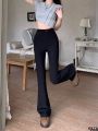 Bell bottoms, women's bell suit pants, women's spring and summer slim elastic new pants, small high waist, small casual pants, slim fit. 