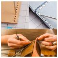 Leather Working Tools and Supplies with Tool Box Perfect for Stitching Punching Cutting Sewing Leather Craft Making. 