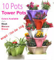 10 Pots - Plastic Tower pots (30cm x 15.5cm). 