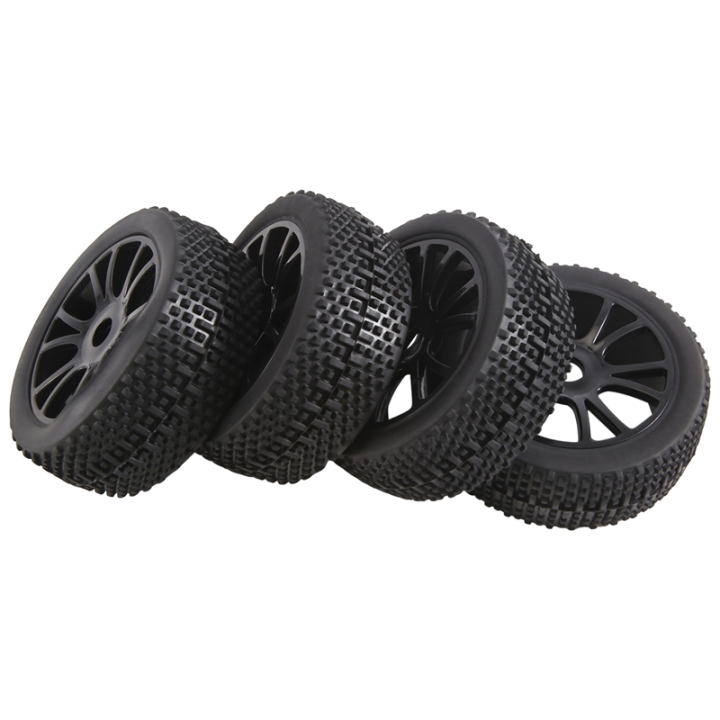 RC 1:8 Off Road Car Rubber Tires & Plastic Wheel Rims HUB HEX 17 mm 81 ...