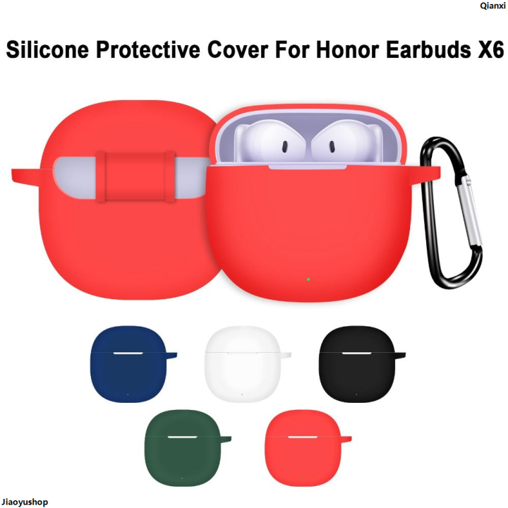 Qianxi%E3%80%902025%20Version%E3%80%91%20JiaoyushopFor%20Honor%20Earbuds%20X6%20Case%20Cover%20Silicone%20Earphone%20Cover%20Solid%20Color%20Protector%20Shell%20Shockproof%20Anti-Scratch%20Headphone%20Accessory%20-%20Image%202