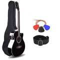 Kadence Frontier Series Electric Acoustic Guitar With 1 year Yamaha Company Warranty and Bag, String Set, 3 Picks, Belt, EQ Die Cast Keys Combo (Bag,strap,strings and 3 picks). 