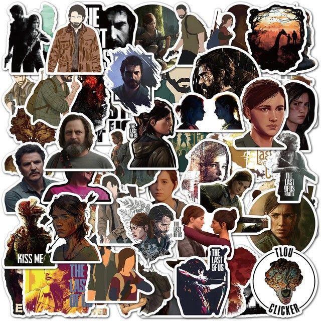 【The Quiet Page】10/50pcs New Tv Show The Last Of Us Vinyl Stickers Set Joel Abby Ellie Fridge Phone Luggage Ps5 Game Stickers Children Toy