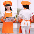 Children art Kitchen Aprons Waists 9 Colors Kids Aprons with Sleeve Chef Hats for Painting Cooking Baking 4 pcs/set. 
