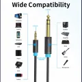 Vention Audio Cable 3.5mm to 6.35mm Aux Cable Adapter TRS 6.35mm Male 1/4 Mono Jack to Stereo 1/8 Jack 3.5mm for Mixer Amplifier Guitar Bi-direction Jack 6.35 to 3.5 Jack Male to Male Audio Cable Guitar Jack to Aux. 