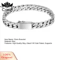 Carat Rust-resistant Bracelet Stylish Stainless Steel Cuban Link Bracelet for Men in Black/gold Perfect Gift for Friends High Quality Alloy Jewelry High-quality Alloy Bracelet. 