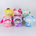 Cute Sanrio Plush Toys 10cm/15cm Cute Kuromi/Cinnamoroll/Kitty Cat Plushie Keychain Accessories Stuffed Animals Plushie Pendant Doll Gifts. 