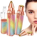 2 in 1 Mini Electric Epilator And Hair Remover For Body And Facial Hair Rechargeable Battery - CF-001B. 