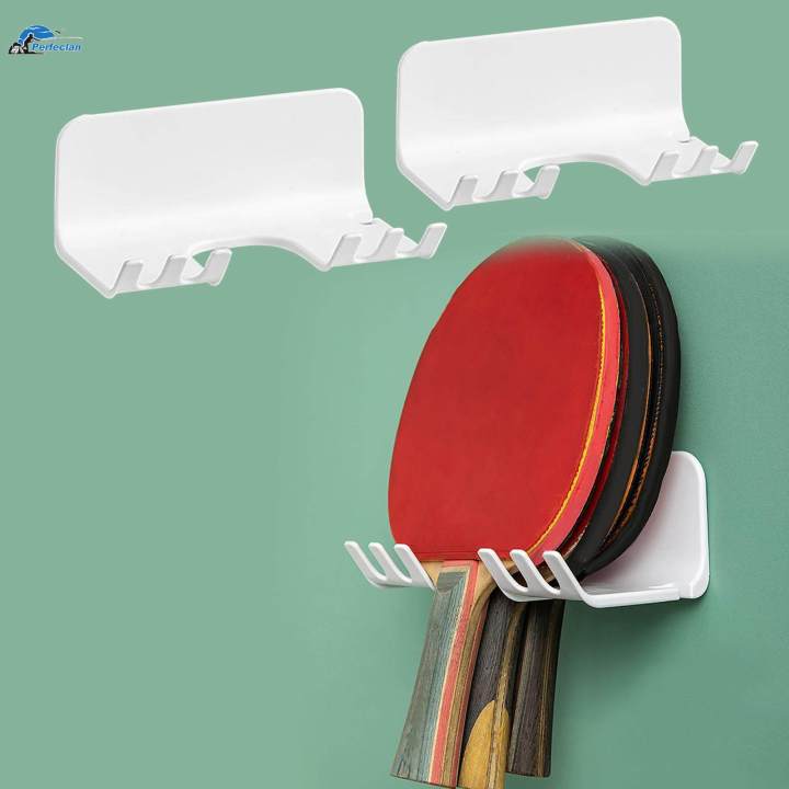 2 Pieces Wall Mounted Racket Rack Display Bracket Tennis Racket Holder
