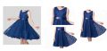 Kids Lace Full Flared Frock Dark Blue Color. 