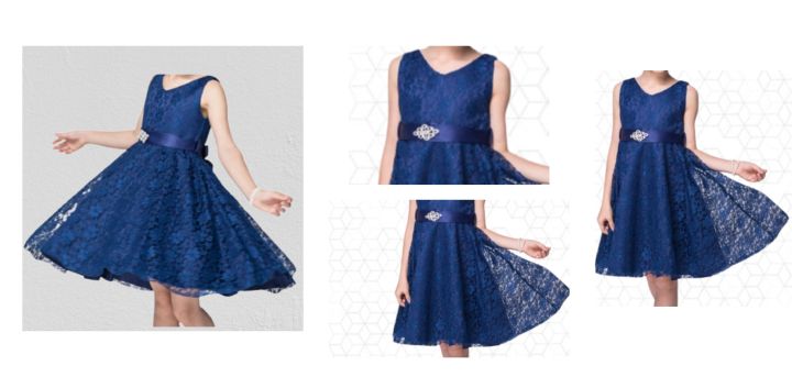 Kids%20Lace%20Full%20Flared%20Frock%20Dark%20Blue%20Color%20-%20Image%204