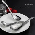 Stainless Steel Chinese Soup Spoons -Home Kitchen Deepen Large Capacity Silver Mirror Polished Flatware for Soup Rice Tableware. 