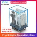 【FOOT SOFA】Original Diymore AC 220V DC 12V 24V 10A Coil Power Relay LY2NJ Electronic Mini Electromagnetic Relay  Module DPDT 8 Pin LED Lamp Indication. 