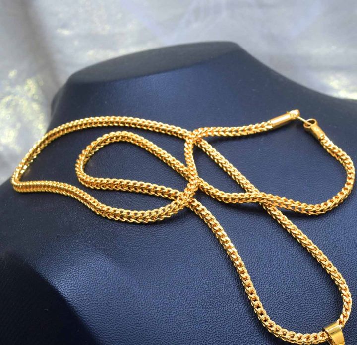 ESH%20New%20Elegant%20Gold%20Plated%2018/24%20Inch%203mm%20Singapore%20Square%20Fox%20Chain%20Necklace%20for%20Unisex%20-%20Image%207