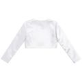 Kids Girls Satin Bolero Jackets Rhinestone Flower Elegant Cardigan Long Sleeve Open Front Shrug Cape Wedding Party Dress Outwear. 