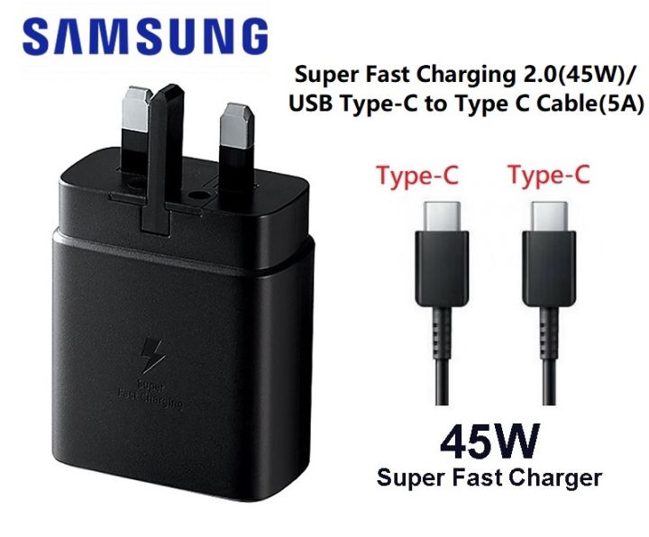 Samsung 45W USB Type-C Super Fast Charging Wall Charger 5A Cable