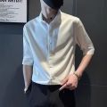 Stretch Solid Color Youth White Shirt Anti-Wrinkle Men's Slim-Fitting Iron-Free Coat Korean Style Shirt Workwear Men's Long Sleeve Thin. 