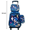 img School Trolley Bag for boys School Trolley Bag For Kids boys Student Rolling Backpack Bags. 