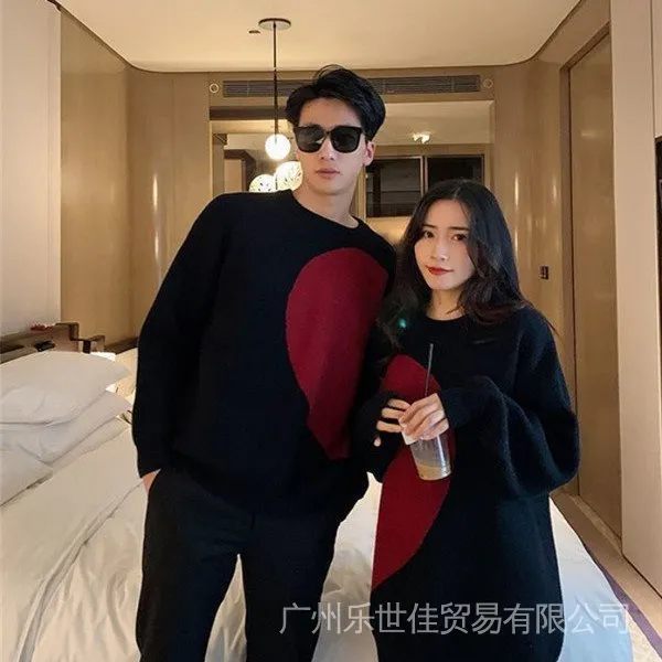 2024%20Autumn%20New%20Love%20Couple%20Wear%20Christmas%20Red%20Sweater%20Women's%20round%20Neck%20Soft%20and%20Glutinous%20Long%20Sleeve%20Sweater%20Top%20-%20Image%204