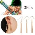 3pcs Set Fashion Anime One Peice Hikaw Gold Earrings for Women Men Zoro Earings Pendant Ear Hook Clip Accessories Jewelry Perfect Gift for Girlfriend. 