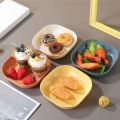 Square BPA Free Plastic Serving Plates 10Pcs Set Snacks and Salads Plate Set (Set of 10 Pcs) Colorful Snacks/Breakfast Plate with Stand. 