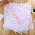 Laundry Bag Wash Bag Washing Machine Bag Light Pink Zipper Laundry Net Fine Mesh Multi Size Bathroom Accessories. 