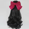 Wig, bow, ponytail, long wavy, everyday, soft, party, synthetic, natural, hairy, feminine curls, red knot, ponytail, bow, vintage wig. 