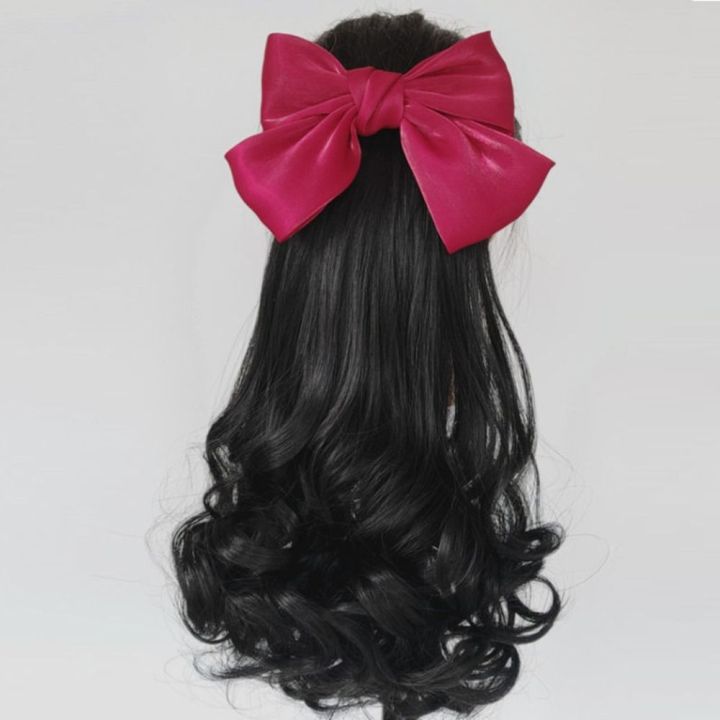 Wig,%20bow,%20ponytail,%20long%20wavy,%20everyday,%20soft,%20party,%20synthetic,%20natural,%20hairy,%20feminine%20curls,%20red%20knot,%20ponytail,%20bow,%20vintage%20wig%20-%20Image%207