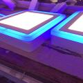 18+6,12+4 Watt LED Side Blue Square Surface Panel Light Ceiling 3D Effect Lighting (Double Color, 12+4 Side Blue Surface 1). 