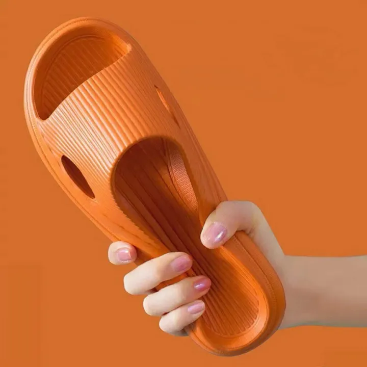 【WEJA】Summer Unisex Slippers Women Solid Color Eva Indoor Bath Thick Platform Men Anti Slip Soft Home Flip Flops Comfort Beach Sandals