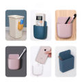 Creative Simple Perforation-free Wall Suction Wall Hanging Multi-function Storage Box Bedside Sundries Storage Basket. 