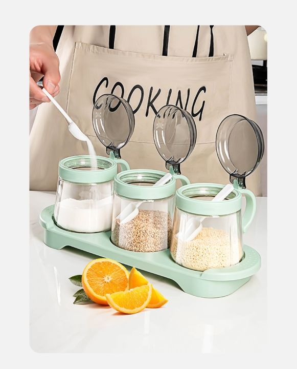 Lovwish%20Glass%20Jar%20Tray%20&%20Seasoning%20Pot%20Set%204Pcs%20Kitchen%20Coarse%20Cereals%20Storage%20Jar%20Canister%20Dispenser%20With%20Spice%20Jar%20Set%20Korean%20Style%20Cat's%20Paw%20Glass%20Sealed%20Can%20Large%20Capacity%20-%20Image%205