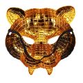 Halloween Costume Zoo Animal Masks Golden Leopard Face Mask Party Masquerade Half Face Mask. 