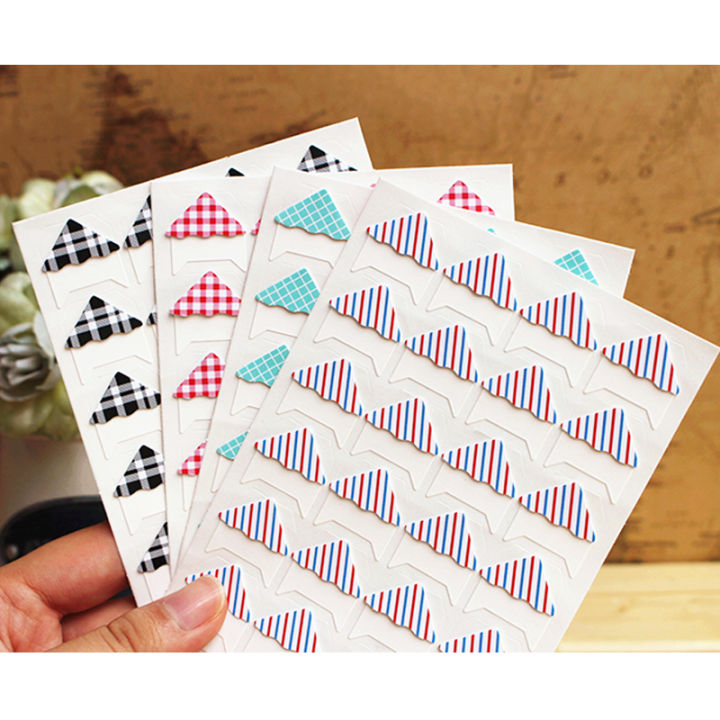 24%20Pcs/Lot%20DIY%20Retro%20Plaid%20Stripes%20Corner%20Paper%20Stickers%20For%20Photo%20Album%20Fitting%20Handwork%20Frame%20Albums%20Decoration%20Scrapbooking%20-%20Image%205
