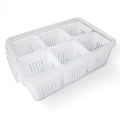 6 Grids Refrigerator Food Vegetable Fruit Storage Box Kitchen Chopped Green Onion Drain Water Divided Container 1Pcs. 