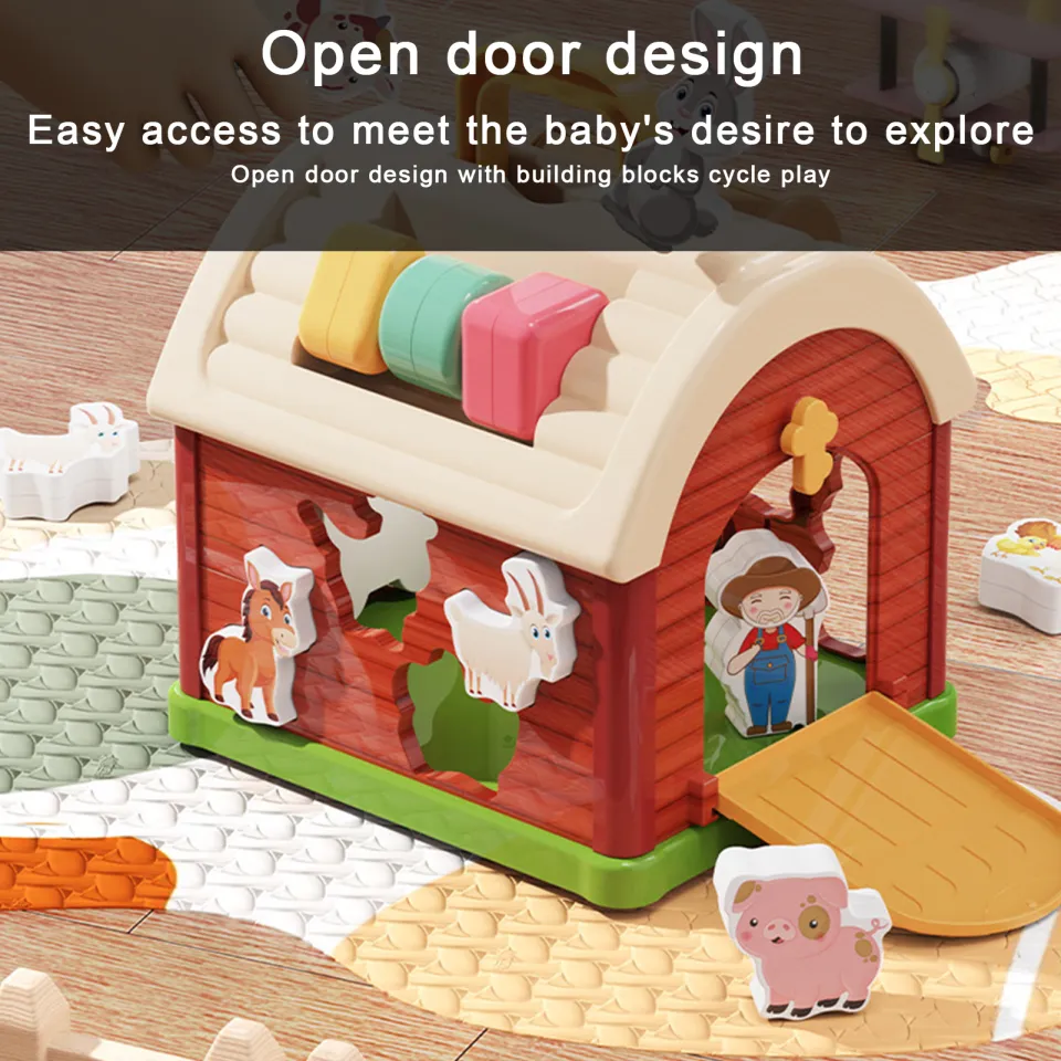 Farm House Toy Farmhouse Toy Set with 10 Blocks Animal Sorting