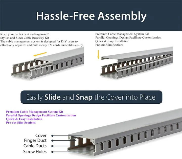 Finger Guide Server Rack NEW Grey Server Rack Cable Management Finger Duct w/ Cover Open Slot ...