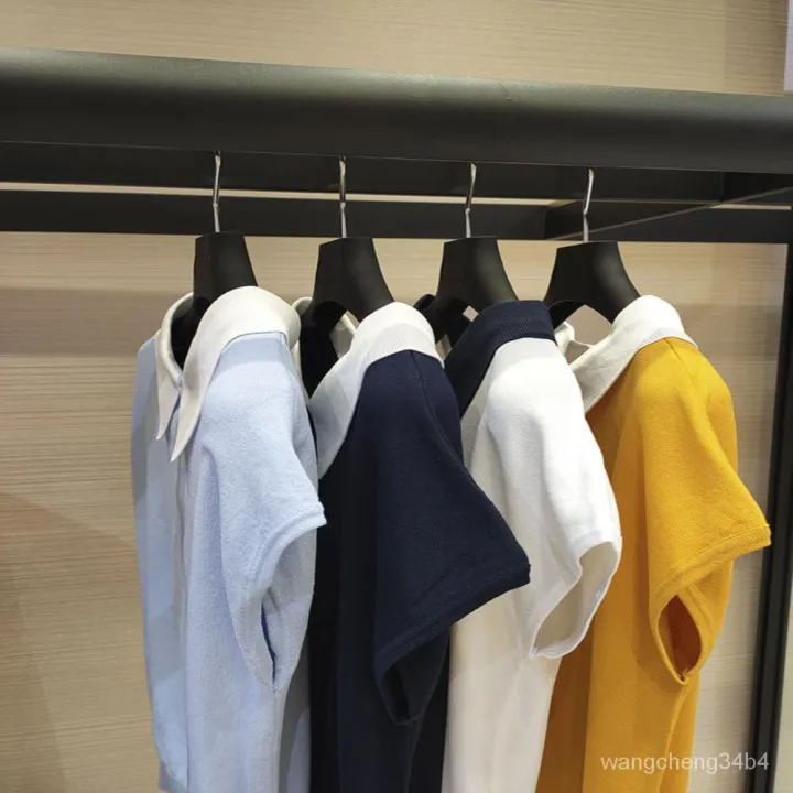 Official%20Website%20Counter%20Girdear%20New%20Women's%20Clothing%202024%20Summer%20Lapels%20Ice%20Silk%20Knitted%20polo%20Shirt%20Half%20Sleeve%20T-shirt%20-%20Image%204