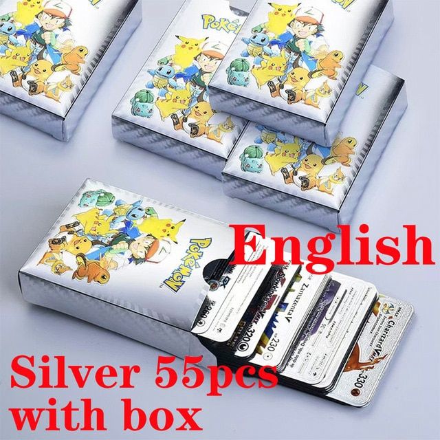 pokemon cards golden 55PCS Pikachu Battle Golden Card Gold English Card  Metal Gold Box Cards Charizard Rare Pokemon Collection Child Gift Kids  ToysParty Games Crafts | Daraz.lk
