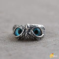 【LUCKET】Retro animal owl ring hip hop engraving pattern men and women design LK. 