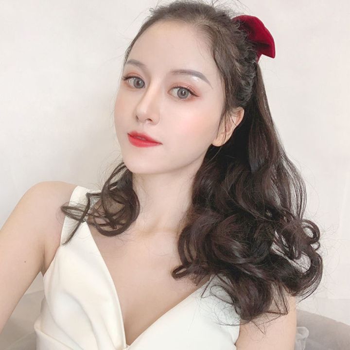 Wig,%20bow,%20ponytail,%20long%20wavy,%20everyday,%20soft,%20party,%20synthetic,%20natural,%20hairy,%20feminine%20curls,%20red%20knot,%20ponytail,%20bow,%20vintage%20wig%20-%20Image%206